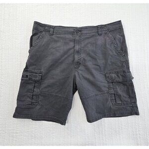 Wrangler Relaxed Fit Cargo Shorts Men's 42 Grey 7 Pockets 9" Inseam Utility EUC